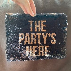 Sequin clutch or makeup bag
